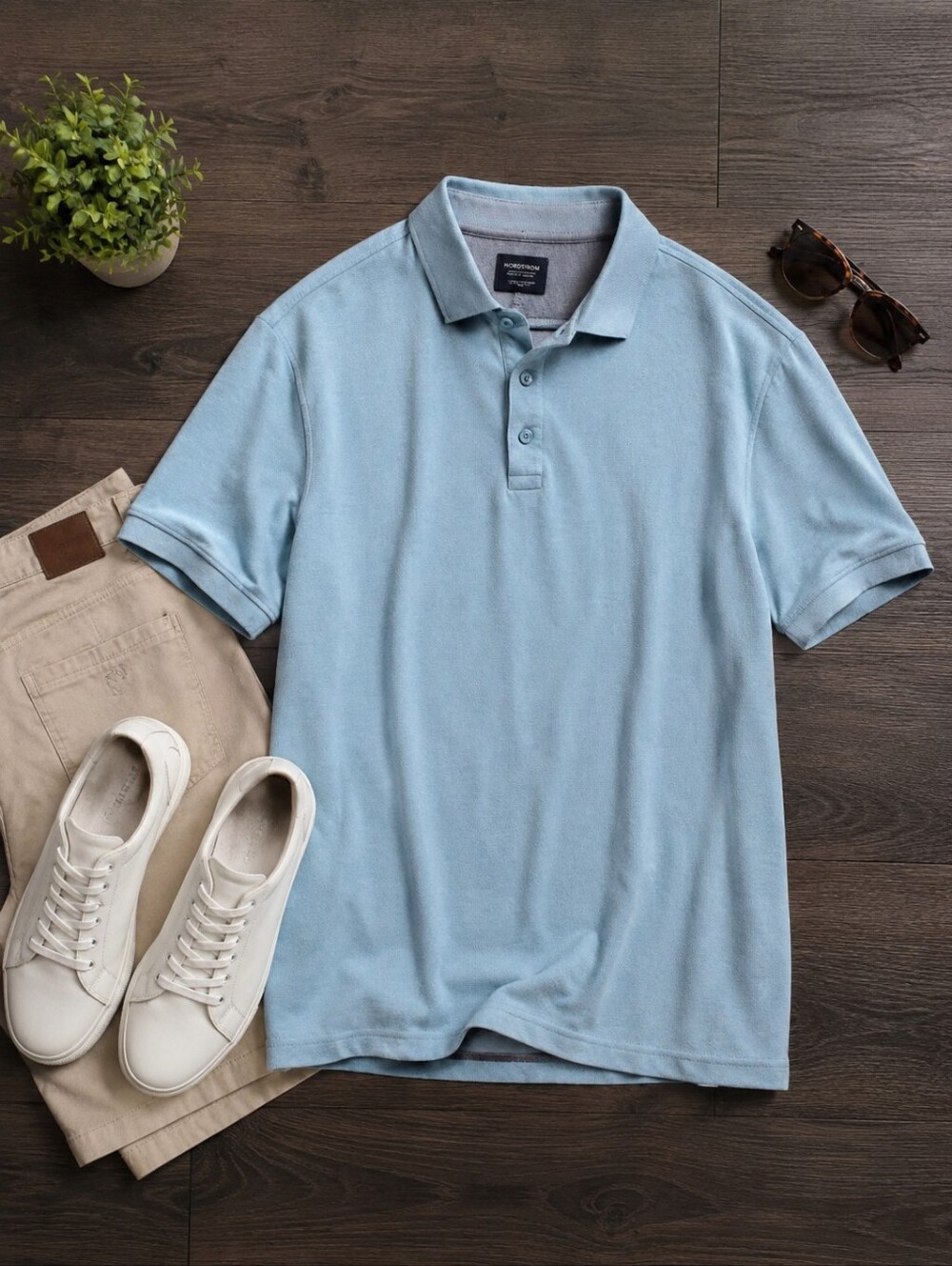 Nordstrom Men's Sky Blue Polo Shirt Size Large